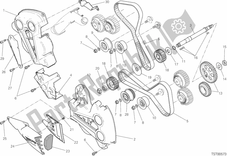 All parts for the Timing System of the Ducati Diavel Xdiavel S Thailand 1260 2019
